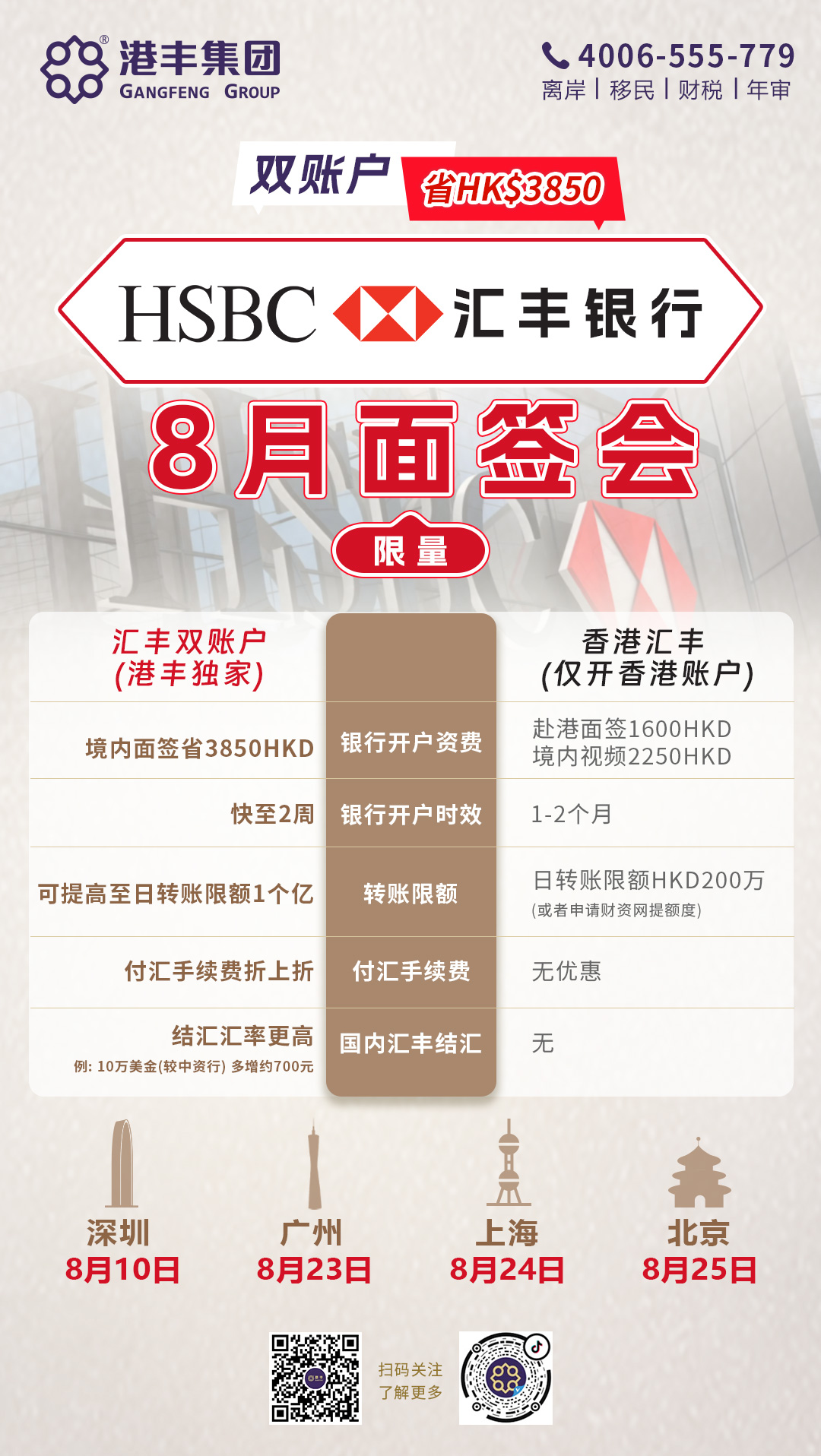 8月香港汇丰开户面签